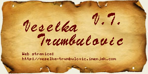 Veselka Trumbulović vizit kartica